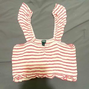 wild fable red and white stripped crop tank